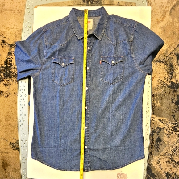 Levi’s Classic Western Standard Fit Pearl Snap Denim Shirt Men's size XL - Picture 9 of 10